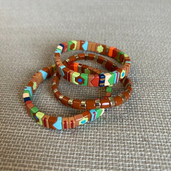 Roxanne Assoulin Desert Rose Patchwork Bracelet - Set of 3 - Picture 5 of 6